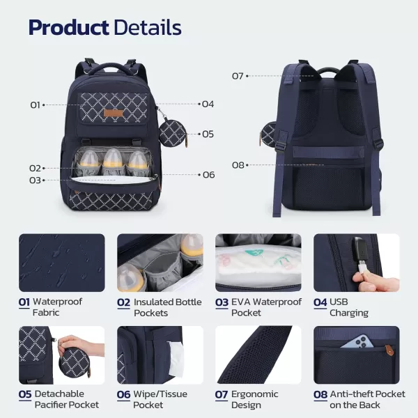Maelstrom Diaper Bag Backpack,Baby Bag,23L-30L Expandable Diaper Backpack for Mom Dad,Travel Essentials Baby Bag with Changing Pad&amp;Stroller Straps &amp; Pacifier Bag,Gray