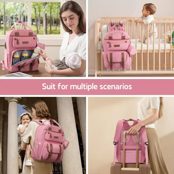 Maelstrom Diaper Bag Backpack,Baby Bag,23L-30L Expandable Diaper Backpack for Mom Dad,Travel Essentials Baby Bag with Changing Pad&amp;Stroller Straps &amp; Pacifier Bag,Gray