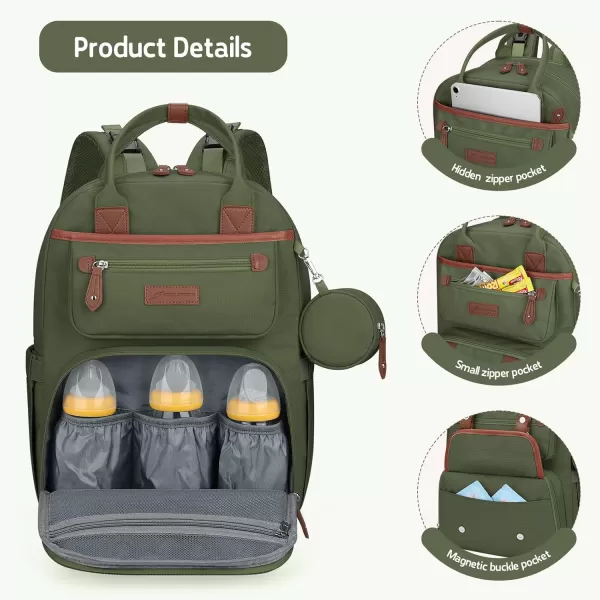 Maelstrom Diaper Bag Backpack,Baby Bag,23L-30L Expandable Diaper Backpack for Mom Dad,Travel Essentials Baby Bag with Changing Pad&amp;Stroller Straps &amp; Pacifier Bag,Gray