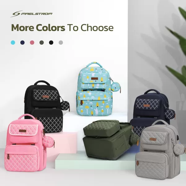 Maelstrom Diaper Bag Backpack,Baby Bag,23L-30L Expandable Diaper Backpack for Mom Dad,Travel Essentials Baby Bag with Changing Pad&amp;Stroller Straps &amp; Pacifier Bag,Gray