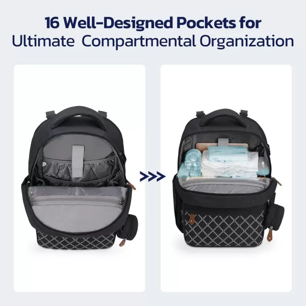 Maelstrom Diaper Bag Backpack,Baby Bag,23L-30L Expandable Diaper Backpack for Mom Dad,Travel Essentials Baby Bag with Changing Pad&amp;Stroller Straps &amp; Pacifier Bag,Gray