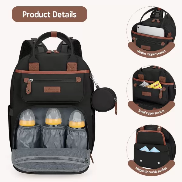 Maelstrom Diaper Bag Backpack,Baby Bag,23L-30L Expandable Diaper Backpack for Mom Dad,Travel Essentials Baby Bag with Changing Pad&amp;Stroller Straps &amp; Pacifier Bag,Gray