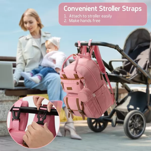 Maelstrom Diaper Bag Backpack,Baby Bag,23L-30L Expandable Diaper Backpack for Mom Dad,Travel Essentials Baby Bag with Changing Pad&amp;Stroller Straps &amp; Pacifier Bag,Gray