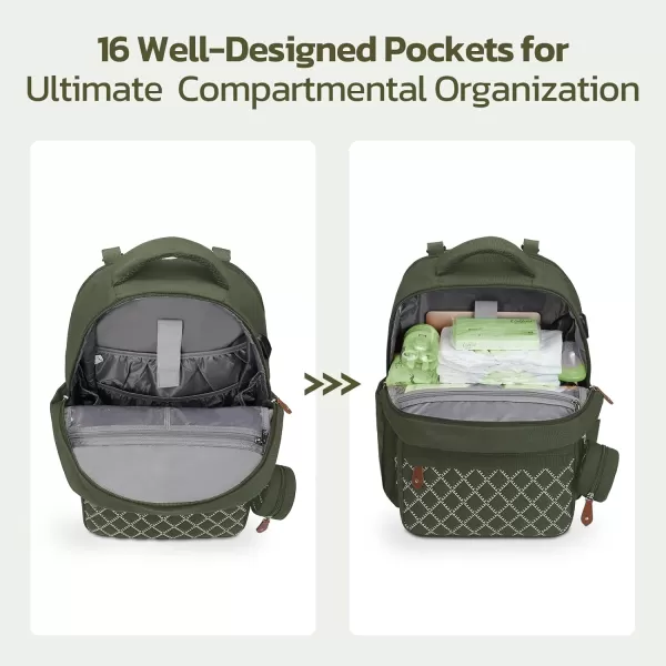 Maelstrom Diaper Bag Backpack,Baby Bag,23L-30L Expandable Diaper Backpack for Mom Dad,Travel Essentials Baby Bag with Changing Pad&amp;Stroller Straps &amp; Pacifier Bag,Gray