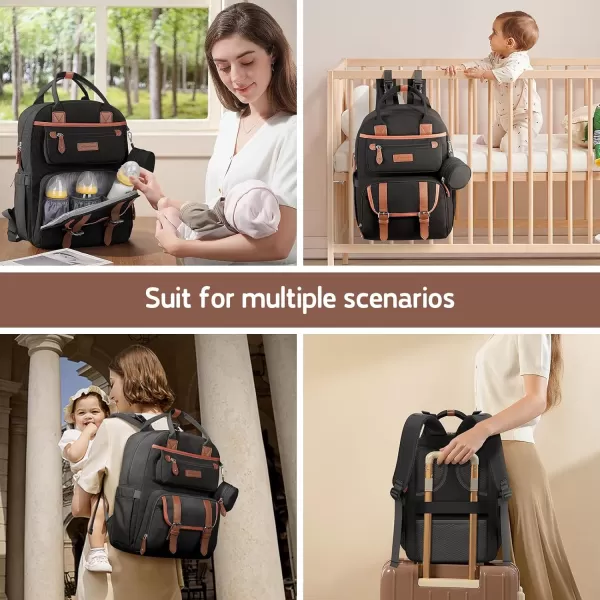 Maelstrom Diaper Bag Backpack,Baby Bag,23L-30L Expandable Diaper Backpack for Mom Dad,Travel Essentials Baby Bag with Changing Pad&amp;Stroller Straps &amp; Pacifier Bag,Gray