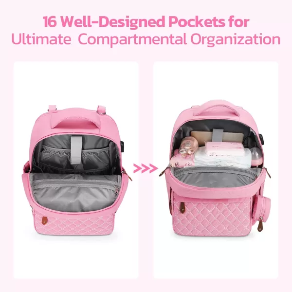 Maelstrom Diaper Bag Backpack,Baby Bag,23L-30L Expandable Diaper Backpack for Mom Dad,Travel Essentials Baby Bag with Changing Pad&amp;Stroller Straps &amp; Pacifier Bag,Gray