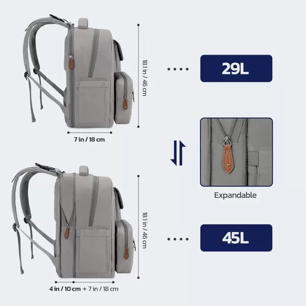 Maelstrom Diaper Bag Backpack,Baby Bag,23L-30L Expandable Diaper Backpack for Mom Dad,Travel Essentials Baby Bag with Changing Pad&amp;Stroller Straps &amp; Pacifier Bag,Gray