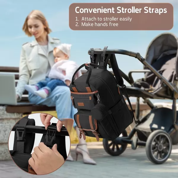 Maelstrom Diaper Bag Backpack,Baby Bag,23L-30L Expandable Diaper Backpack for Mom Dad,Travel Essentials Baby Bag with Changing Pad&amp;Stroller Straps &amp; Pacifier Bag,Gray