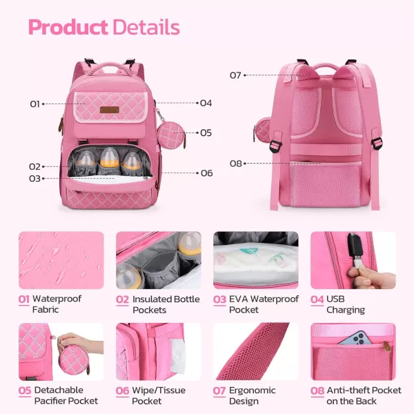 Maelstrom Diaper Bag Backpack,Baby Bag,23L-30L Expandable Diaper Backpack for Mom Dad,Travel Essentials Baby Bag with Changing Pad&amp;Stroller Straps &amp; Pacifier Bag,Gray