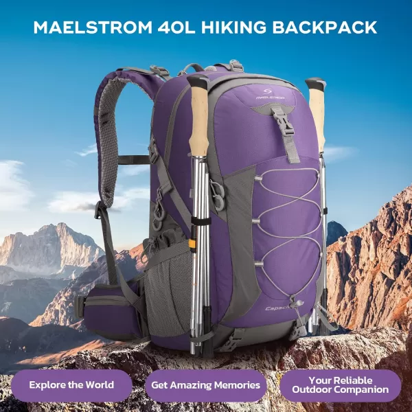 Maelstrom Hiking Backpack,Camping Backpack,40L Waterproof Hiking Daypack with Rain Cover,Lightweight Travel Backpack,Red