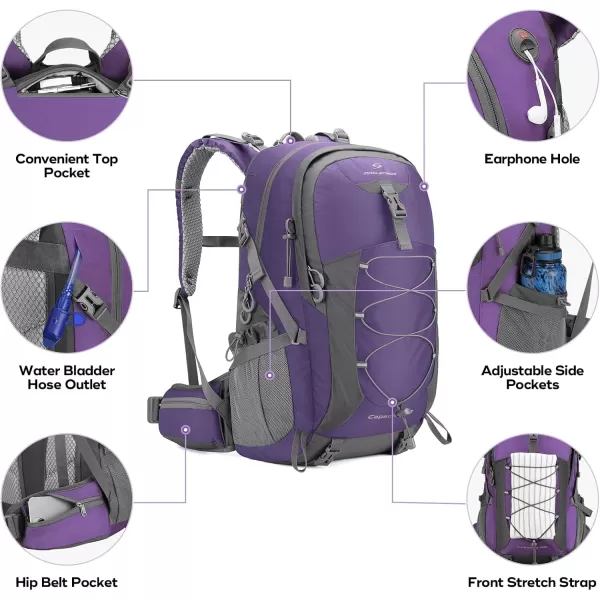 Maelstrom Hiking Backpack,Camping Backpack,40L Waterproof Hiking Daypack with Rain Cover,Lightweight Travel Backpack,Red