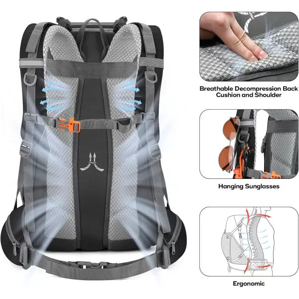 Maelstrom Hiking Backpack,Camping Backpack,40L Waterproof Hiking Daypack with Rain Cover,Lightweight Travel Backpack,Red
