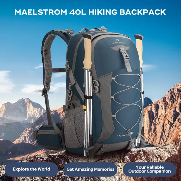 Maelstrom Hiking Backpack,Camping Backpack,40L Waterproof Hiking Daypack with Rain Cover,Lightweight Travel Backpack,Red