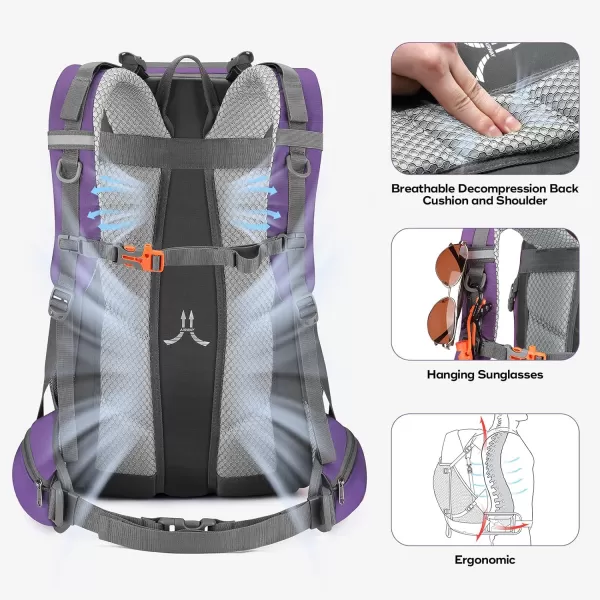 Maelstrom Hiking Backpack,Camping Backpack,40L Waterproof Hiking Daypack with Rain Cover,Lightweight Travel Backpack,Red