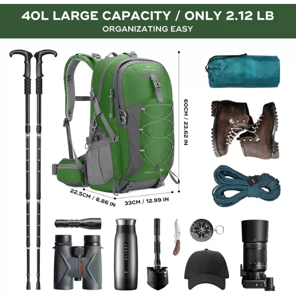 Maelstrom Hiking Backpack,Camping Backpack,40L Waterproof Hiking Daypack with Rain Cover,Lightweight Travel Backpack,Red