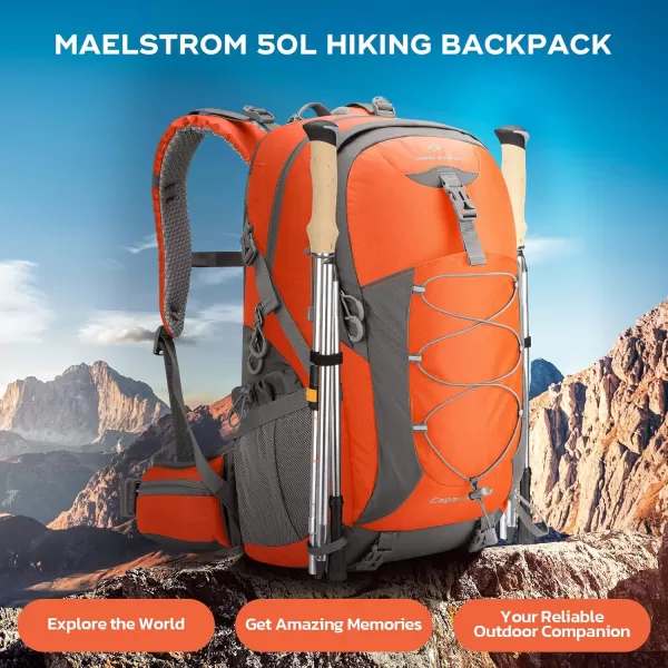 Maelstrom Hiking Backpack,Camping Backpack,40L Waterproof Hiking Daypack with Rain Cover,Lightweight Travel Backpack,Red