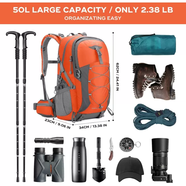 Maelstrom Hiking Backpack,Camping Backpack,40L Waterproof Hiking Daypack with Rain Cover,Lightweight Travel Backpack,Red