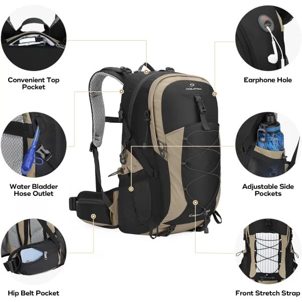 Maelstrom Hiking Backpack,Camping Backpack,40L Waterproof Hiking Daypack with Rain Cover,Lightweight Travel Backpack,Red