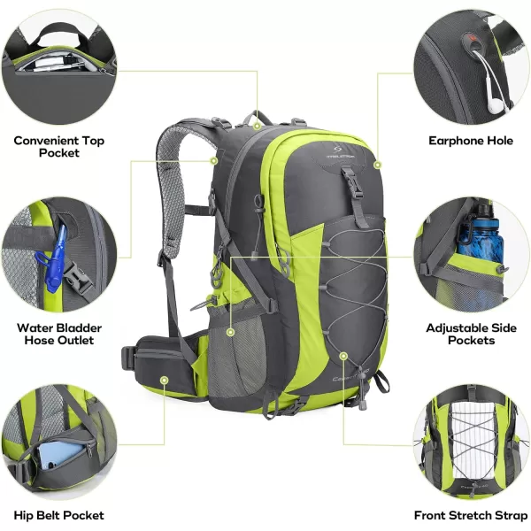 Maelstrom Hiking Backpack,Camping Backpack,40L Waterproof Hiking Daypack with Rain Cover,Lightweight Travel Backpack,Red