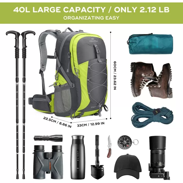 Maelstrom Hiking Backpack,Camping Backpack,40L Waterproof Hiking Daypack with Rain Cover,Lightweight Travel Backpack,Red