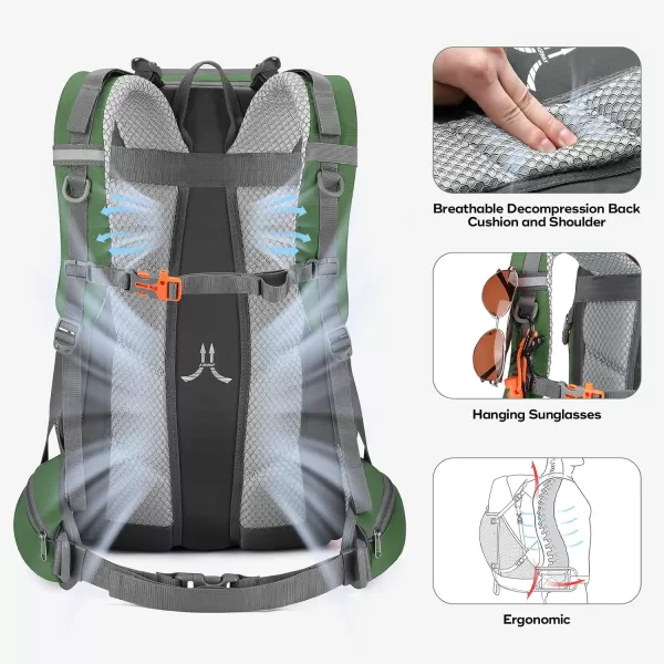 Maelstrom Hiking Backpack,Camping Backpack,40L Waterproof Hiking Daypack with Rain Cover,Lightweight Travel Backpack,Red