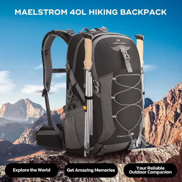 Maelstrom Hiking Backpack,Camping Backpack,40L Waterproof Hiking Daypack with Rain Cover,Lightweight Travel Backpack,Red