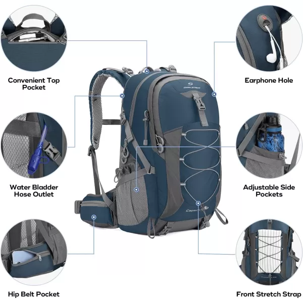 Maelstrom Hiking Backpack,Camping Backpack,40L Waterproof Hiking Daypack with Rain Cover,Lightweight Travel Backpack,Red