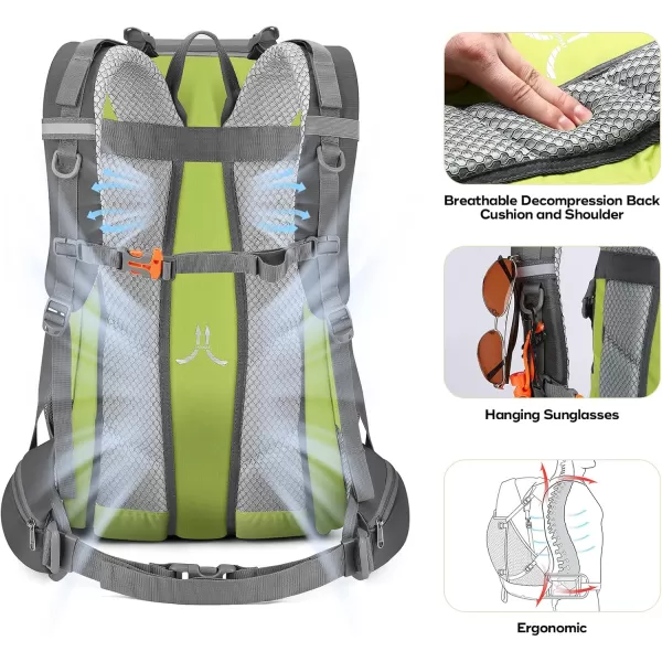 Maelstrom Hiking Backpack,Camping Backpack,40L Waterproof Hiking Daypack with Rain Cover,Lightweight Travel Backpack,Red