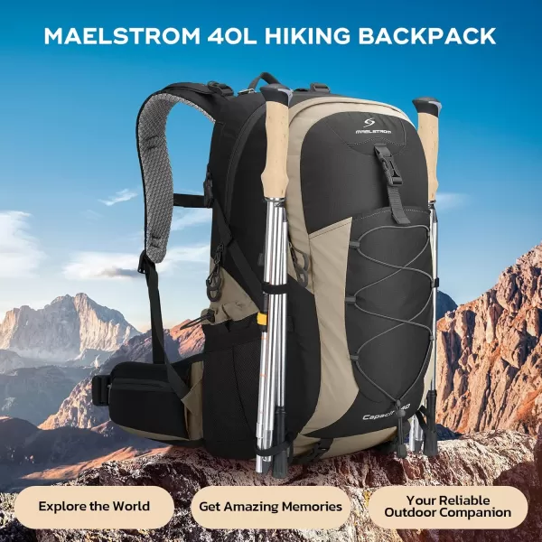 Maelstrom Hiking Backpack,Camping Backpack,40L Waterproof Hiking Daypack with Rain Cover,Lightweight Travel Backpack,Red