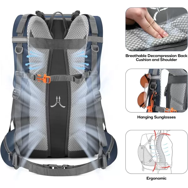 Maelstrom Hiking Backpack,Camping Backpack,40L Waterproof Hiking Daypack with Rain Cover,Lightweight Travel Backpack,Red