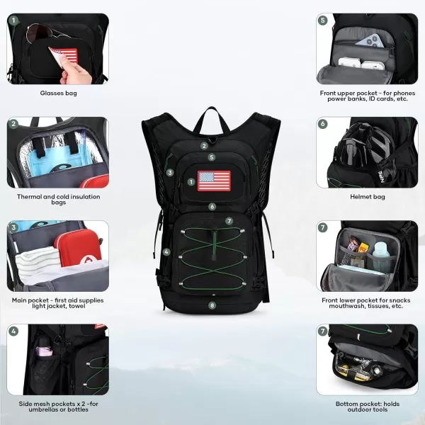 Maelstrom Hydration Backpack, Hiking Backpack with 2L Water Bladder, High Flow Bite Valve Water Backpack Men Women Lightweight Insulation for Hiking, Cycling, Running, Climbing, Camping