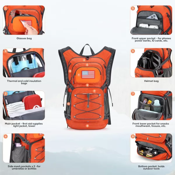 Maelstrom Hydration Backpack, Hiking Backpack with 2L Water Bladder, High Flow Bite Valve Water Backpack Men Women Lightweight Insulation for Hiking, Cycling, Running, Climbing, Camping