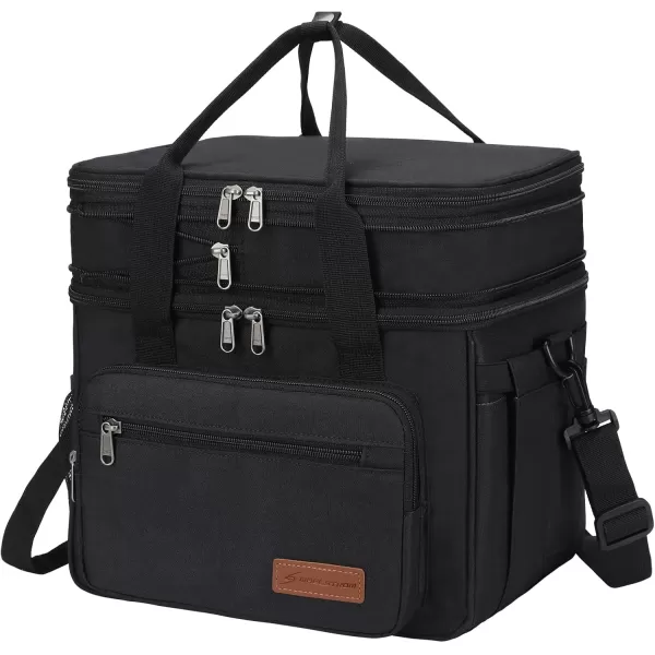 Maelstrom Lunch Bag Women,23L Insulated Lunch Box for Men Women,Expandable Double Deck Lunch Cooler Bag,Lightweight Leakproof Lunch Tote Bag with Side Tissue Pocket,Gray