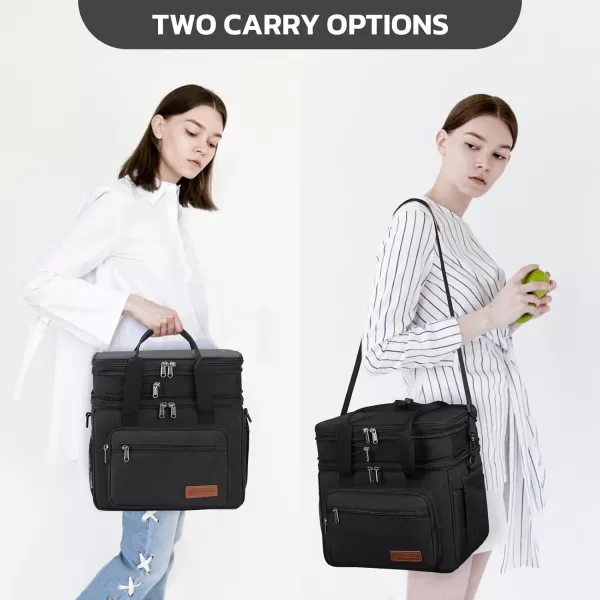 Maelstrom Lunch Bag Women,23L Insulated Lunch Box for Men Women,Expandable Double Deck Lunch Cooler Bag,Lightweight Leakproof Lunch Tote Bag with Side Tissue Pocket,Gray
