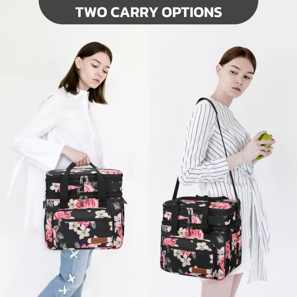 Maelstrom Lunch Bag Women,23L Insulated Lunch Box for Men Women,Expandable Double Deck Lunch Cooler Bag,Lightweight Leakproof Lunch Tote Bag with Side Tissue Pocket,Gray
