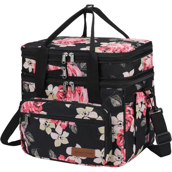 Maelstrom Lunch Bag Women,23L Insulated Lunch Box for Men Women,Expandable Double Deck Lunch Cooler Bag,Lightweight Leakproof Lunch Tote Bag with Side Tissue Pocket,Gray