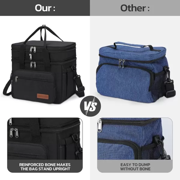 Maelstrom Lunch Bag Women,23L Insulated Lunch Box for Men Women,Expandable Double Deck Lunch Cooler Bag,Lightweight Leakproof Lunch Tote Bag with Side Tissue Pocket,Gray