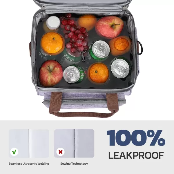 Maelstrom Lunch Bag Women,23L Insulated Lunch Box for Men Women,Expandable Double Deck Lunch Cooler Bag,Lightweight Leakproof Lunch Tote Bag with Side Tissue Pocket,Gray