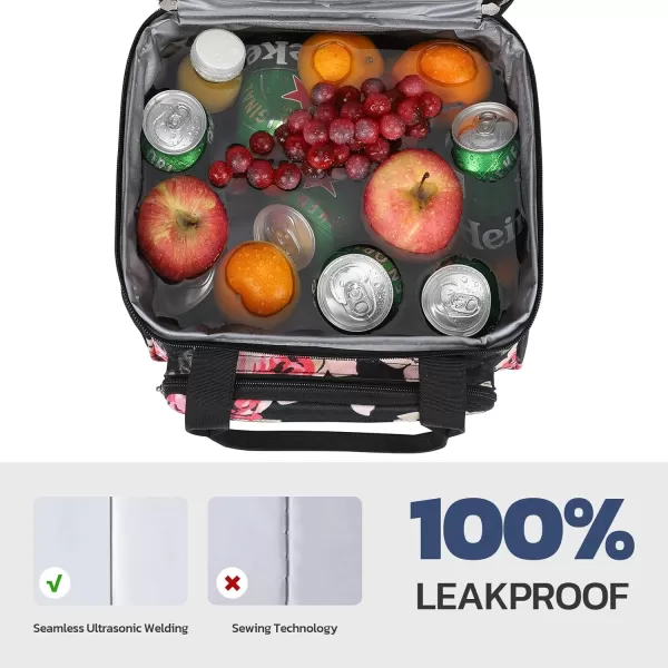 Maelstrom Lunch Bag Women,23L Insulated Lunch Box for Men Women,Expandable Double Deck Lunch Cooler Bag,Lightweight Leakproof Lunch Tote Bag with Side Tissue Pocket,Gray