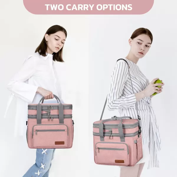Maelstrom Lunch Bag Women,23L Insulated Lunch Box for Men Women,Expandable Double Deck Lunch Cooler Bag,Lightweight Leakproof Lunch Tote Bag with Side Tissue Pocket,Gray
