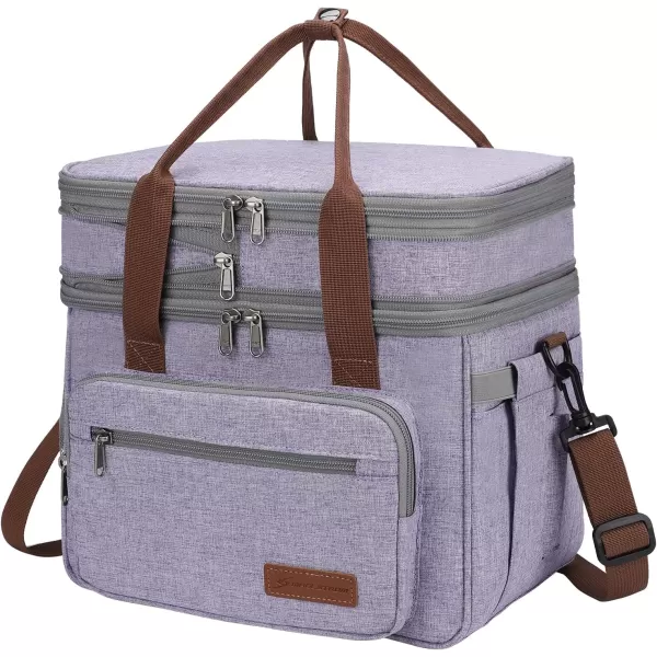 Maelstrom Lunch Bag Women,23L Insulated Lunch Box for Men Women,Expandable Double Deck Lunch Cooler Bag,Lightweight Leakproof Lunch Tote Bag with Side Tissue Pocket,Gray