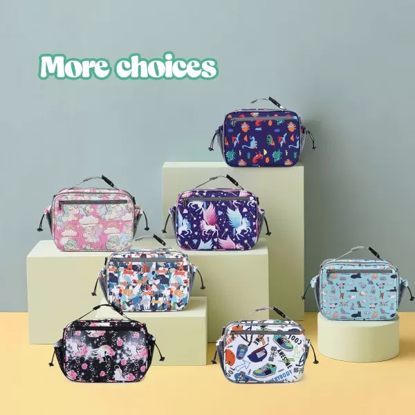 Maelstrom Lunch Box Kids,Expandable Kids Lunch Box,Insulated Lunch Bag for Kids,Reusable Lunch Tote Bag for Boy/Girl,9L,Balloon Unicorn 