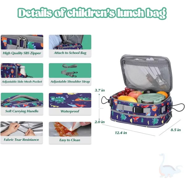 Maelstrom Lunch Box Kids,Expandable Kids Lunch Box,Insulated Lunch Bag for Kids,Reusable Lunch Tote Bag for Boy/Girl,9L,Balloon Unicorn 