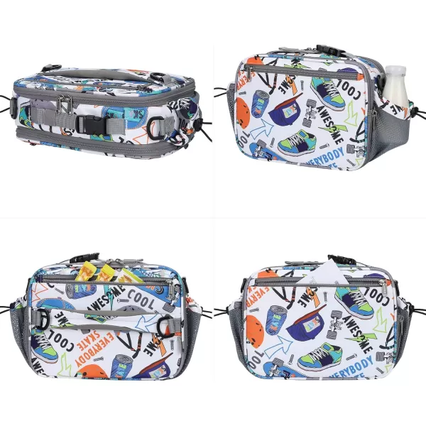 Maelstrom Lunch Box Kids,Expandable Kids Lunch Box,Insulated Lunch Bag for Kids,Reusable Lunch Tote Bag for Boy/Girl,9L,Balloon Unicorn 