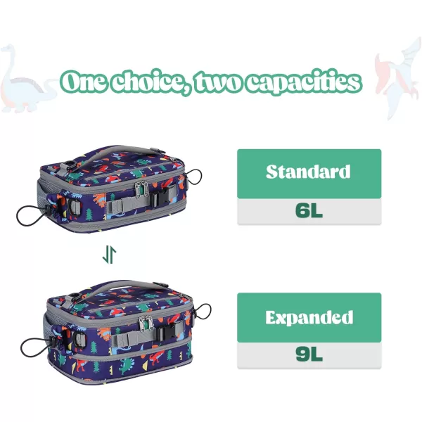 Maelstrom Lunch Box Kids,Expandable Kids Lunch Box,Insulated Lunch Bag for Kids,Reusable Lunch Tote Bag for Boy/Girl,9L,Balloon Unicorn 