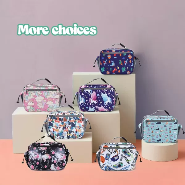 Maelstrom Lunch Box Kids,Expandable Kids Lunch Box,Insulated Lunch Bag for Kids,Reusable Lunch Tote Bag for Boy/Girl,9L,Balloon Unicorn 