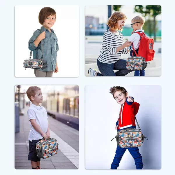 Maelstrom Lunch Box Kids,Expandable Kids Lunch Box,Insulated Lunch Bag for Kids,Reusable Lunch Tote Bag for Boy/Girl,9L,Balloon Unicorn 