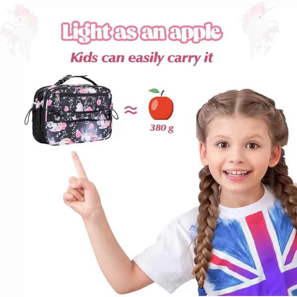 Maelstrom Lunch Box Kids,Expandable Kids Lunch Box,Insulated Lunch Bag for Kids,Reusable Lunch Tote Bag for Boy/Girl,9L,Balloon Unicorn 