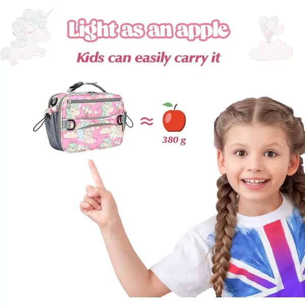 Maelstrom Lunch Box Kids,Expandable Kids Lunch Box,Insulated Lunch Bag for Kids,Reusable Lunch Tote Bag for Boy/Girl,9L,Balloon Unicorn 