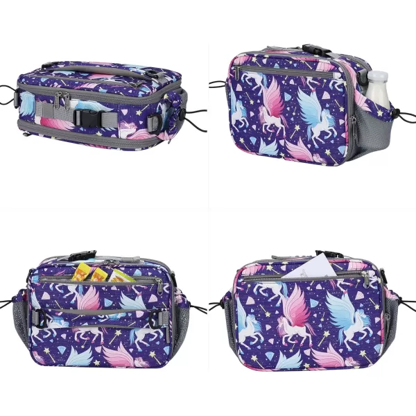 Maelstrom Lunch Box Kids,Expandable Kids Lunch Box,Insulated Lunch Bag for Kids,Reusable Lunch Tote Bag for Boy/Girl,9L,Balloon Unicorn 